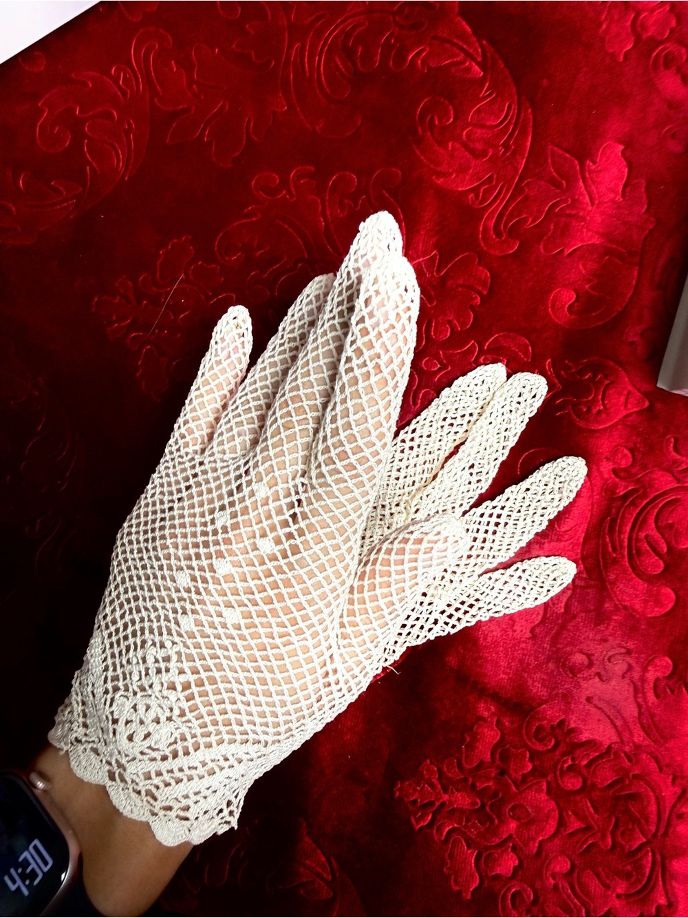 Vintage 1940’s 1950’s Evening Gloves Crochet Unique Find